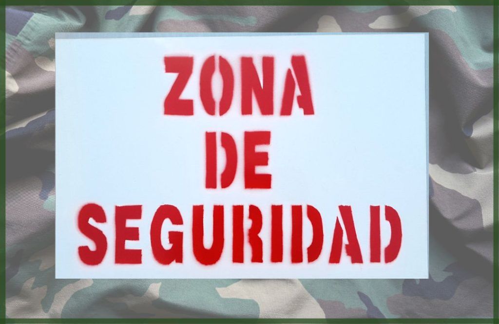 TABLILLA de zona de seguridad en rojo