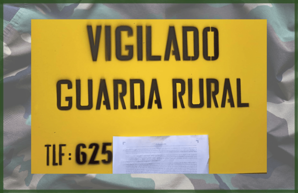 Tablilla DE Vigilado Guarda Rural