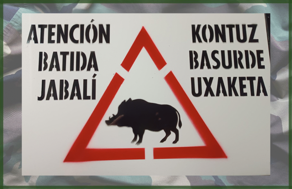 TABLILLA DE BATIDA DE JABALÍ - KONTUZ BASURDE UXAKETA