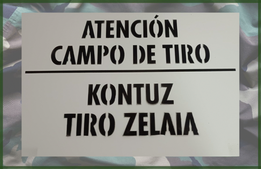 TABLILLA DE CAMPO DE TIRO - KONTUZ TIRO ZELAIA
